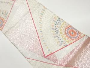 佐賀錦斜め色紙に華紋模様織出し袋帯